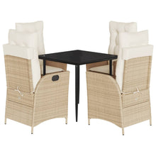 5-delige Tuinset met kussens poly rattan beige