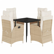 5-delige Tuinset met kussens poly rattan beige
