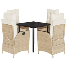 5-delige Tuinset met kussens poly rattan beige