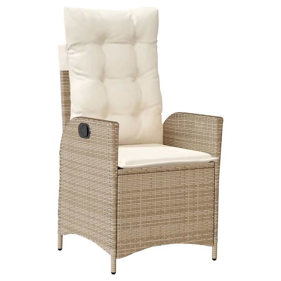 7-delige Tuinset met kussens poly rattan beige