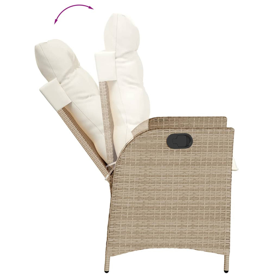 7-Delige Tuinset Met Kussens Poly Rattan Beige