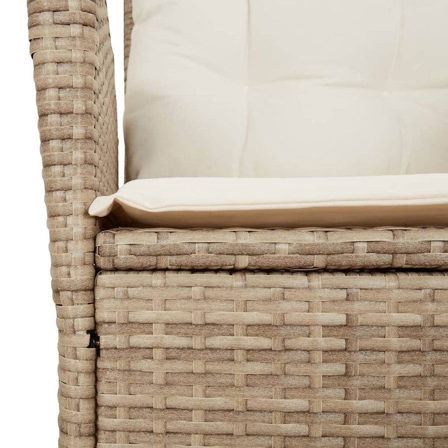 7-Delige Tuinset Met Kussens Poly Rattan Beige