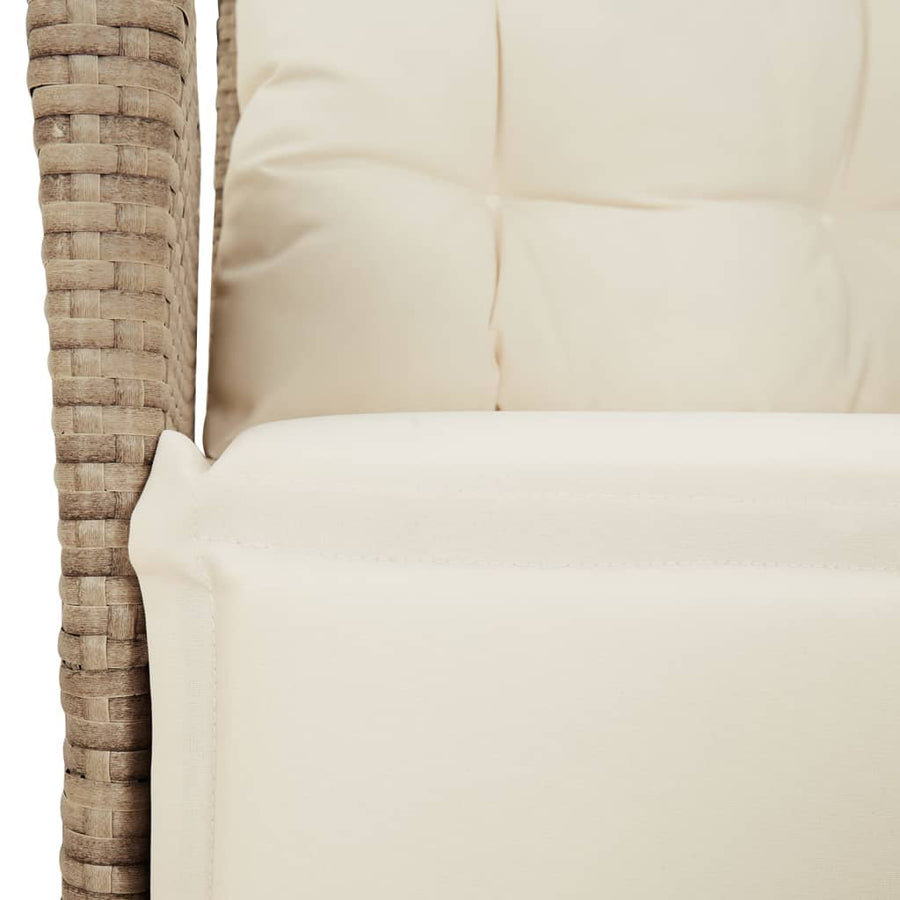 9-Delige Tuinset Met Kussens Poly Rattan Beige