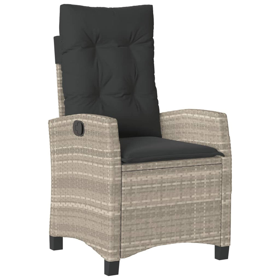 5-Delige Tuinset Met Kussens Poly Rattan Lichtgrijs 4 140 x 70 x 74 cm