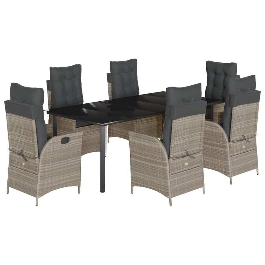 7-Delige Tuinset Met Kussens Poly Rattan Grijs Sonoma Eiken