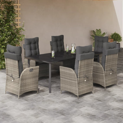 7-Delige Tuinset Met Kussens Poly Rattan Grijs Sonoma Eiken