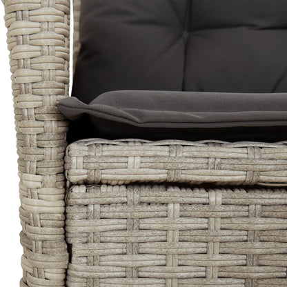 9-Delige Tuinset Met Kussens Poly Rattan Lichtgrijs