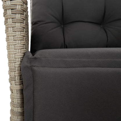 9-Delige Tuinset Met Kussens Poly Rattan Lichtgrijs