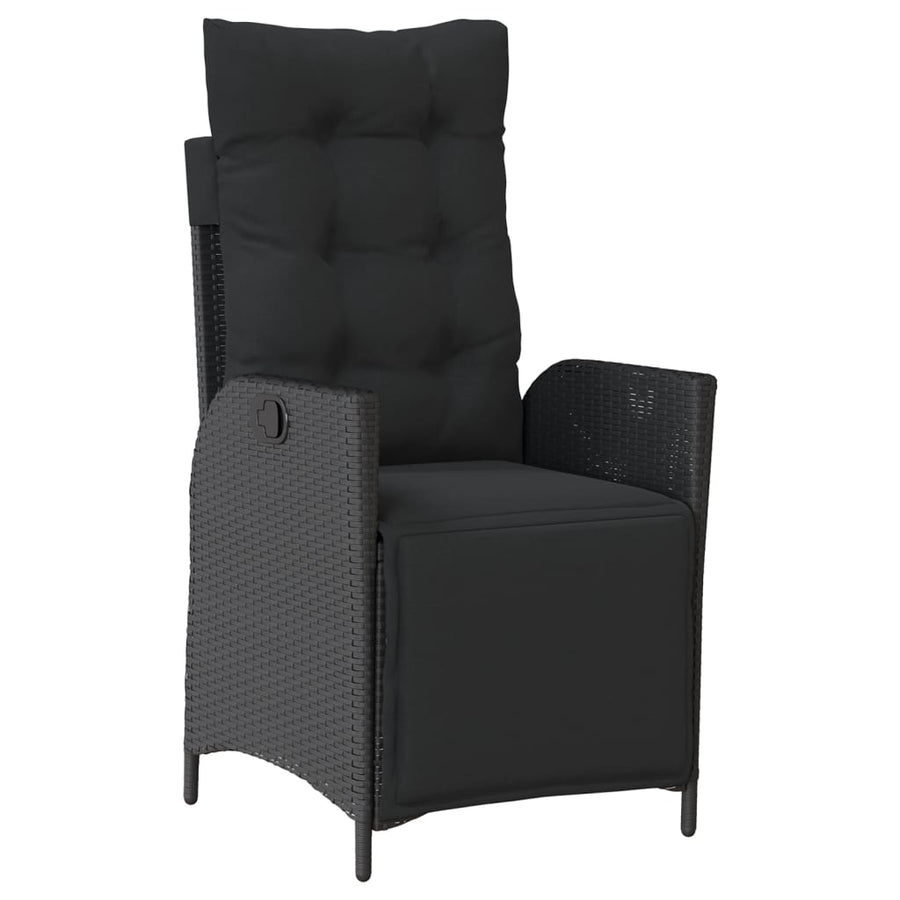 5-Delige Tuinset Met Kussens Poly Rattan 4 90 cm tafellengte Zwart