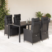 Tuinset 5-delig poly rattan zwart