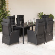 Tuinset 7-delig poly rattan zwart