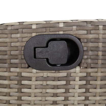9-delige Tuinset met kussens poly rattan grijs