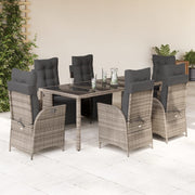 Tuinset 9-delig poly rattan grijs