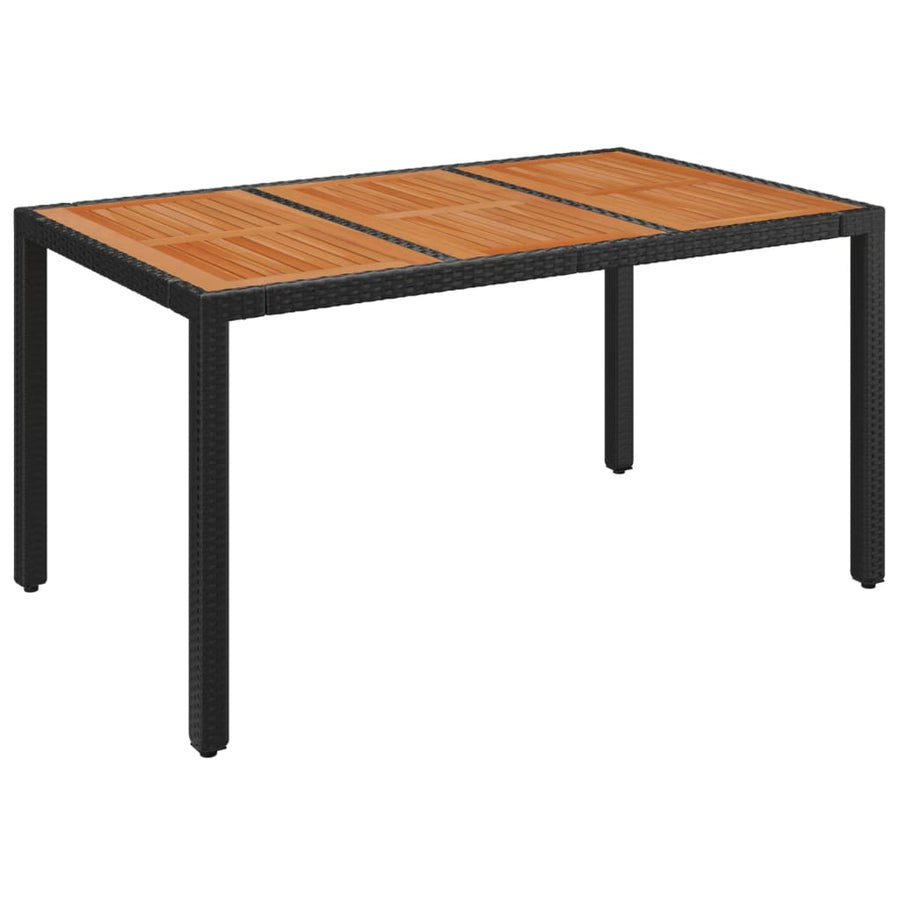 5-delige Tuinset met kussens poly rattan zwart
