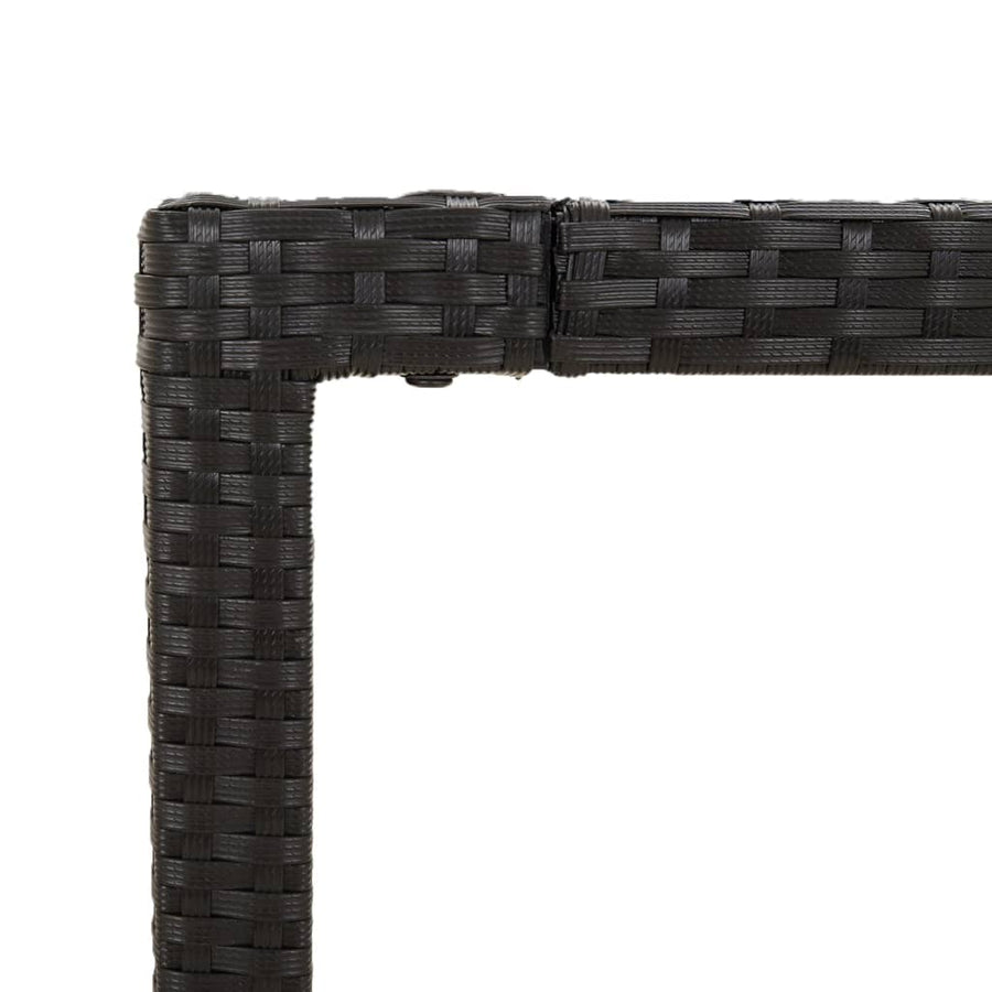 5-delige Tuinset met kussens poly rattan zwart