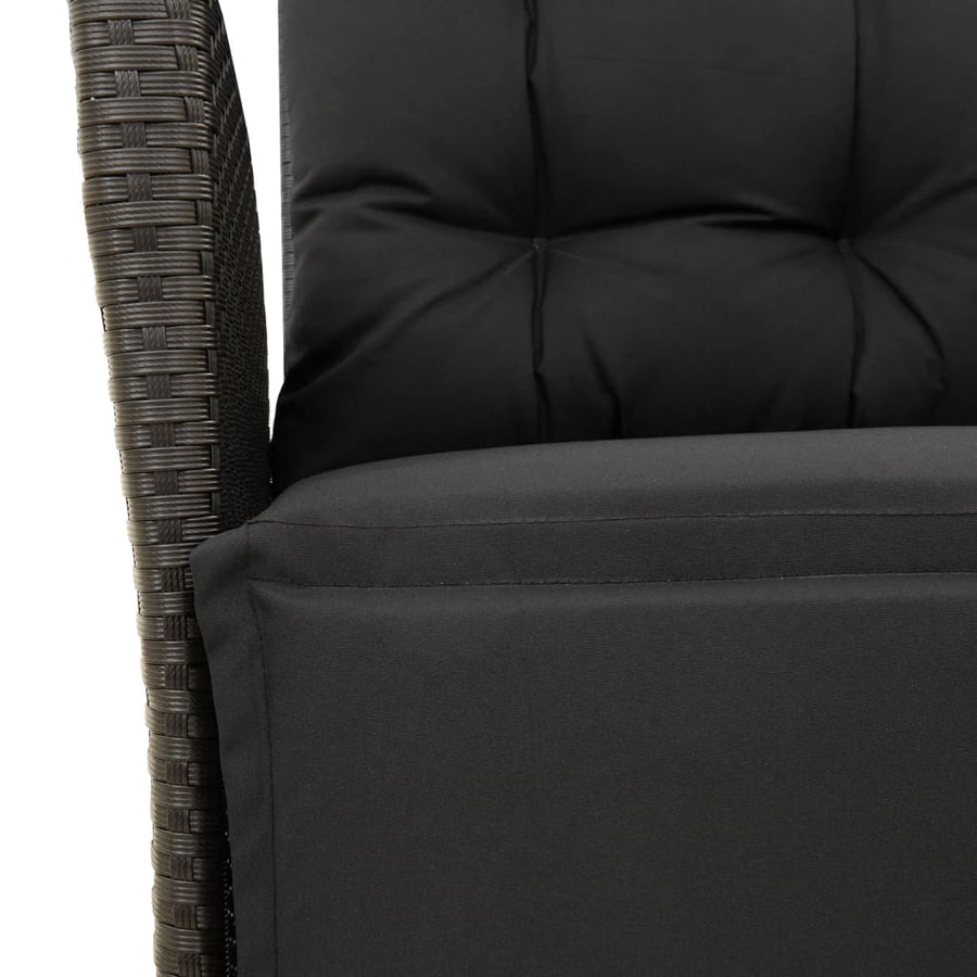7-Delige Tuinset Met Kussens Poly Rattan 6 190 cm tafellengte Zwart