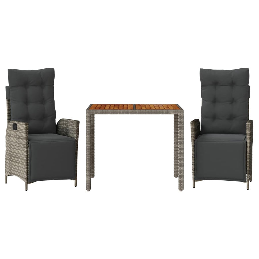 3-Delige Tuinset Met Kussens Poly Rattan 2
