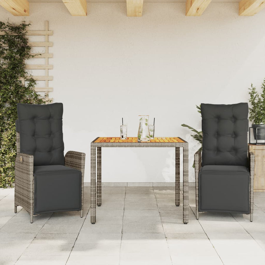 3-Delige Tuinset Met Kussens Poly Rattan 2