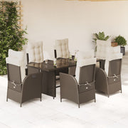 Tuinset 7-delig poly rattan bruin
