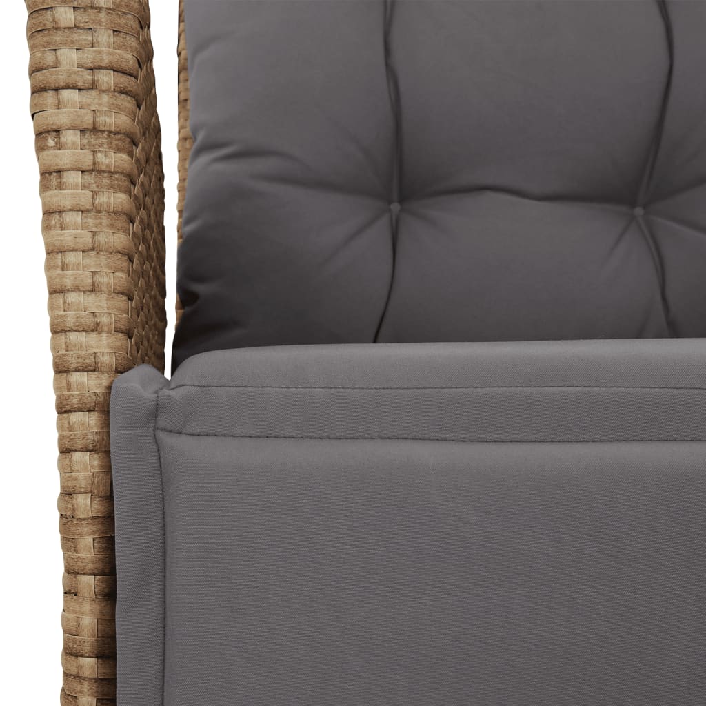 9-Delige Tuinset Met Kussens Poly Rattan 8 Gemengd beige Glas
