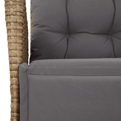 9-Delige Tuinset Met Kussens Poly Rattan 8 Gemengd beige Glas