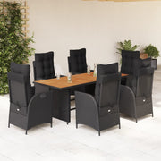 Tuinset 7-delig poly rattan zwart