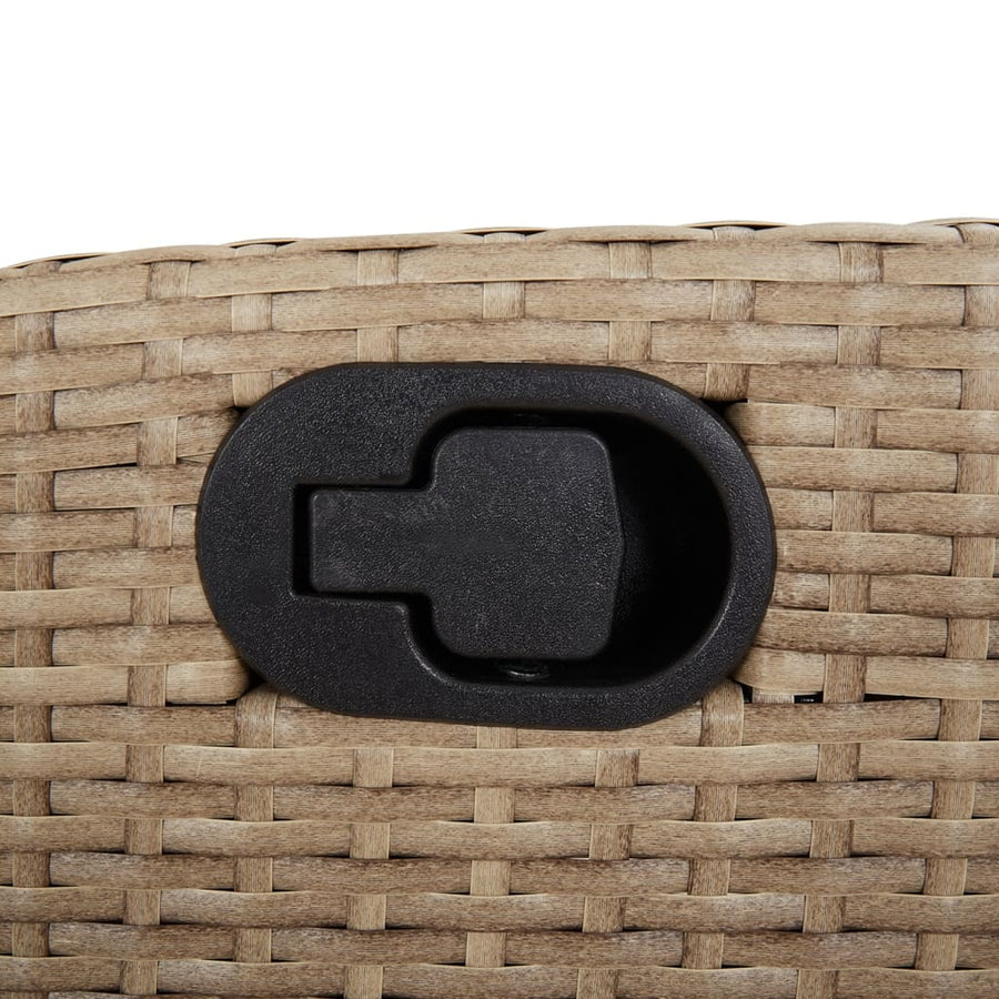 7-Delige Tuinset Met Kussens Poly Rattan 6 beige en crèmekleurig Hout