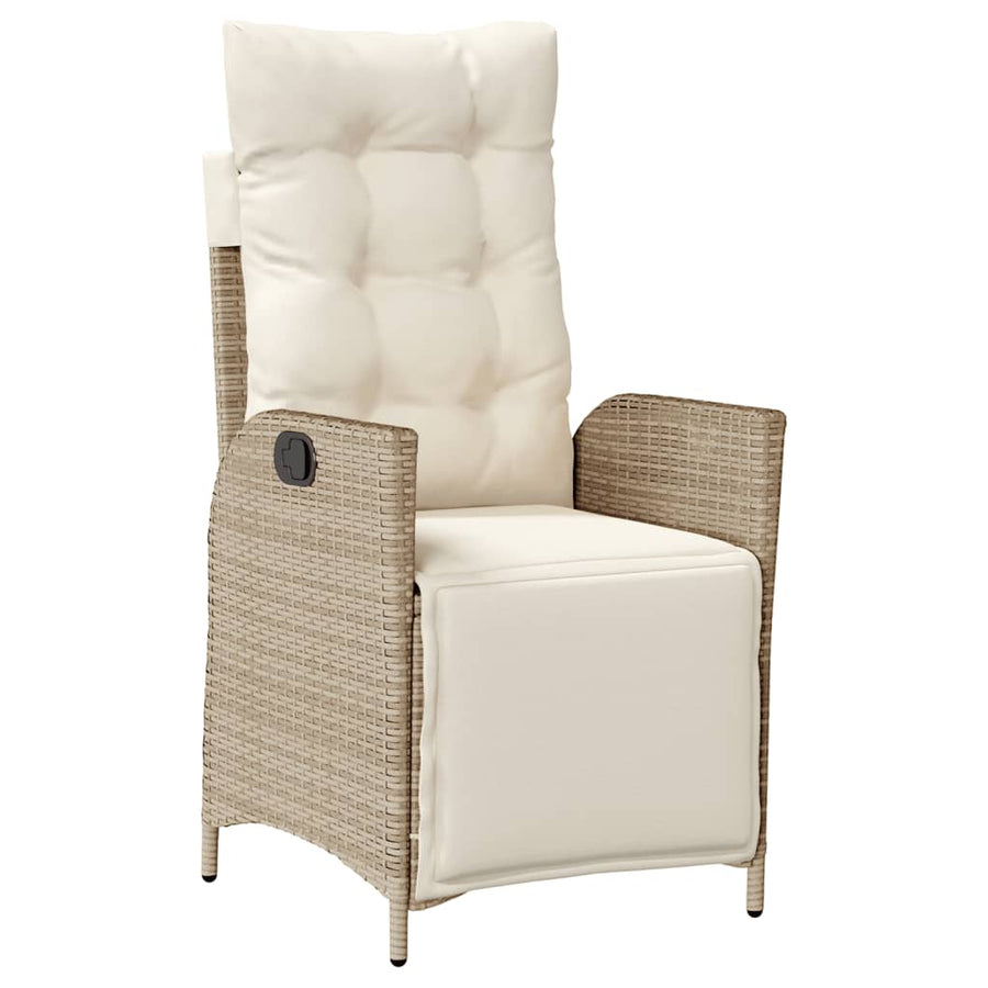 9-Delige Tuinset Met Kussens Poly Rattan 8 beige en crèmekleurig Hout