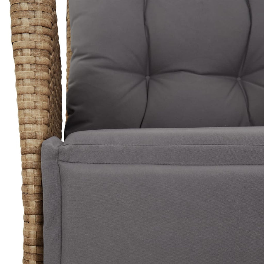 9-Delige Tuinset Met Kussens Poly Rattan 8 Gemengd beige Hout