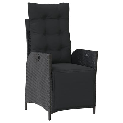 5-Delige Tuinset Met Kussens Poly Rattan Zwart 4 140 cm tafellengte