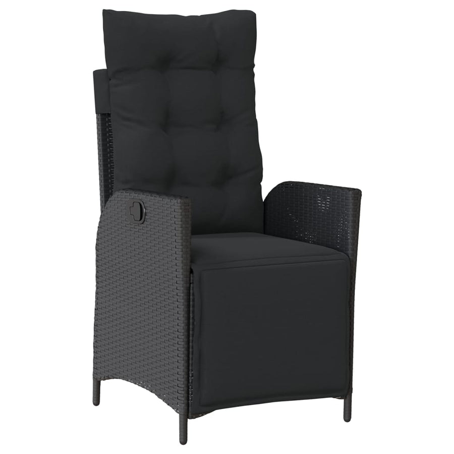 5-Delige Tuinset Met Kussens Poly Rattan Zwart 4 140 cm tafellengte