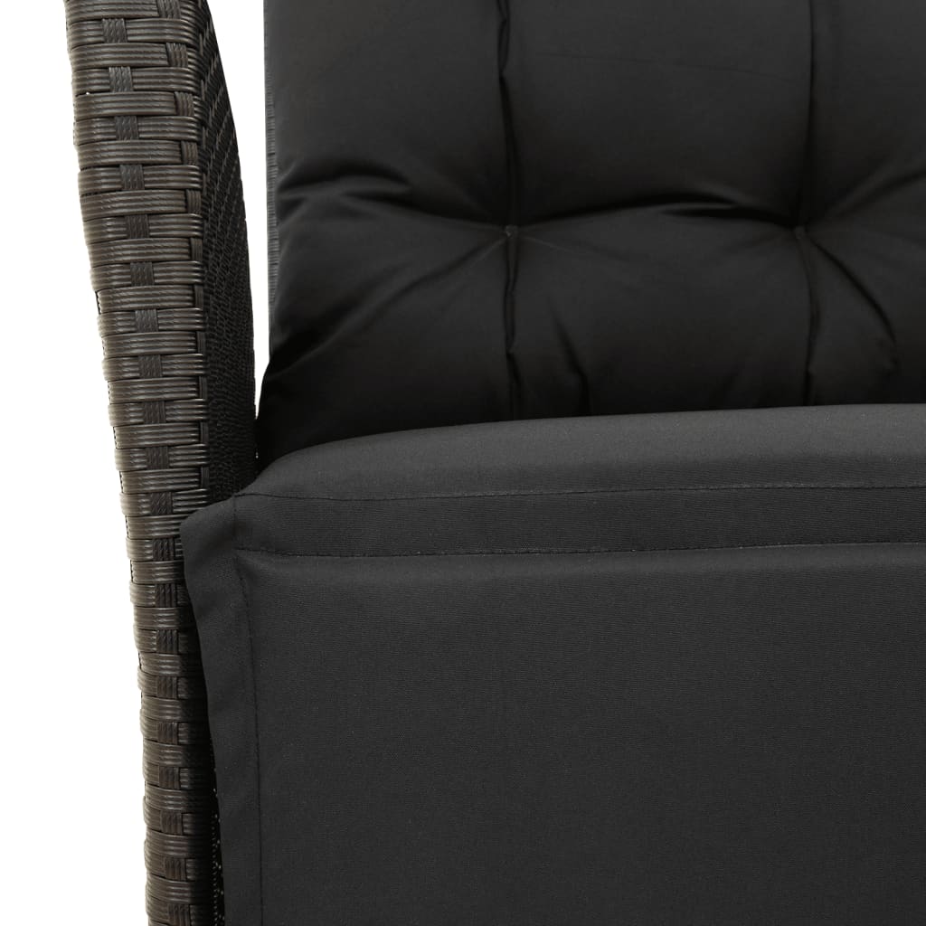 5-Delige Tuinset Met Kussens Poly Rattan Zwart 4 140 cm tafellengte
