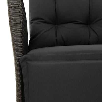 5-Delige Tuinset Met Kussens Poly Rattan Zwart 4 140 cm tafellengte