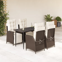 5-Delige Tuinset Met Kussens Poly Rattan Bruin 4 140 cm tafellengte