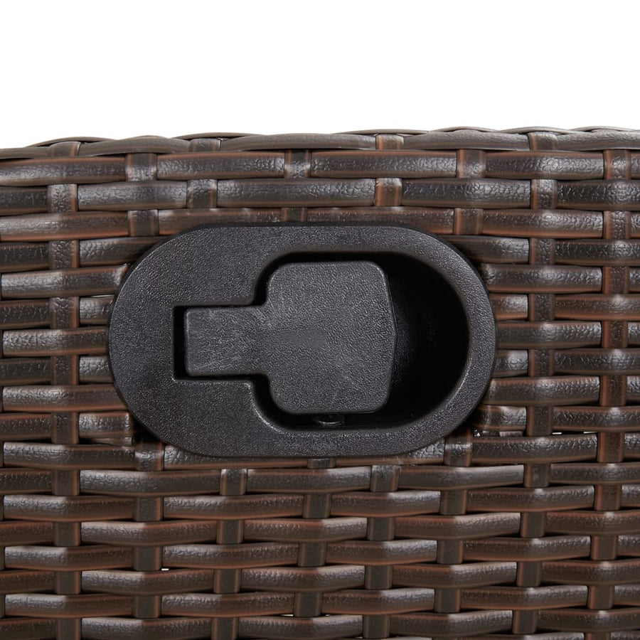 5-delige Tuinset met kussens poly rattan bruin