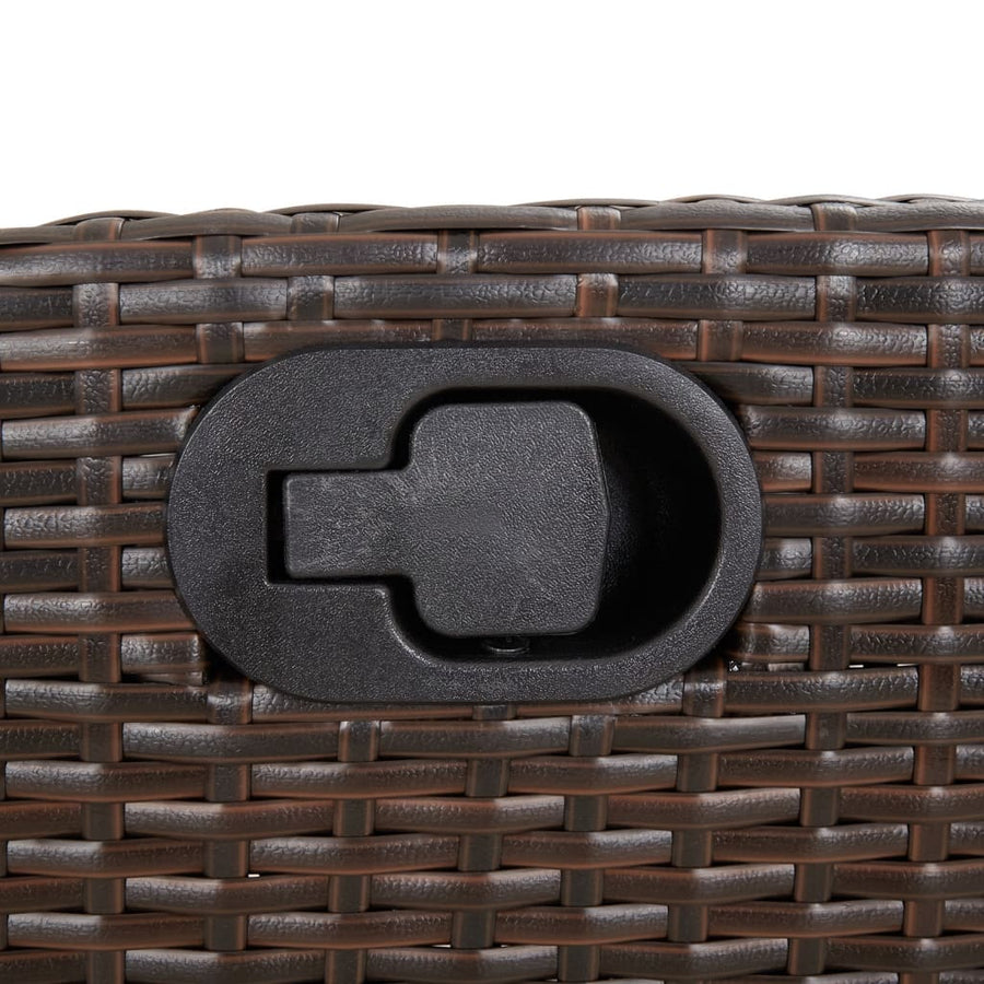 3-delige Tuinset met kussens poly rattan bruin