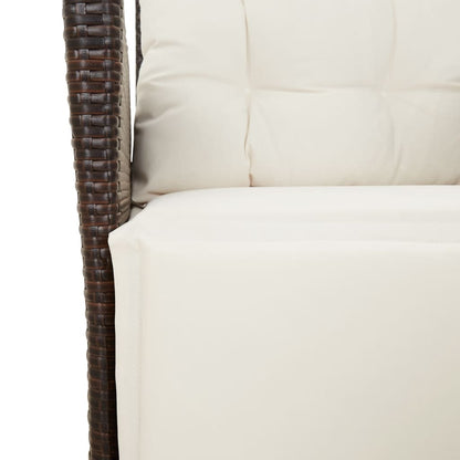 5-delige Tuinset met kussens poly rattan bruin
