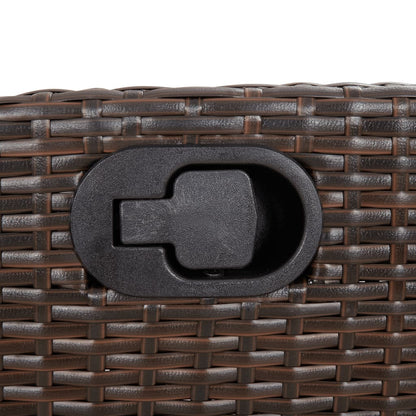 5-delige Tuinset met kussens poly rattan bruin