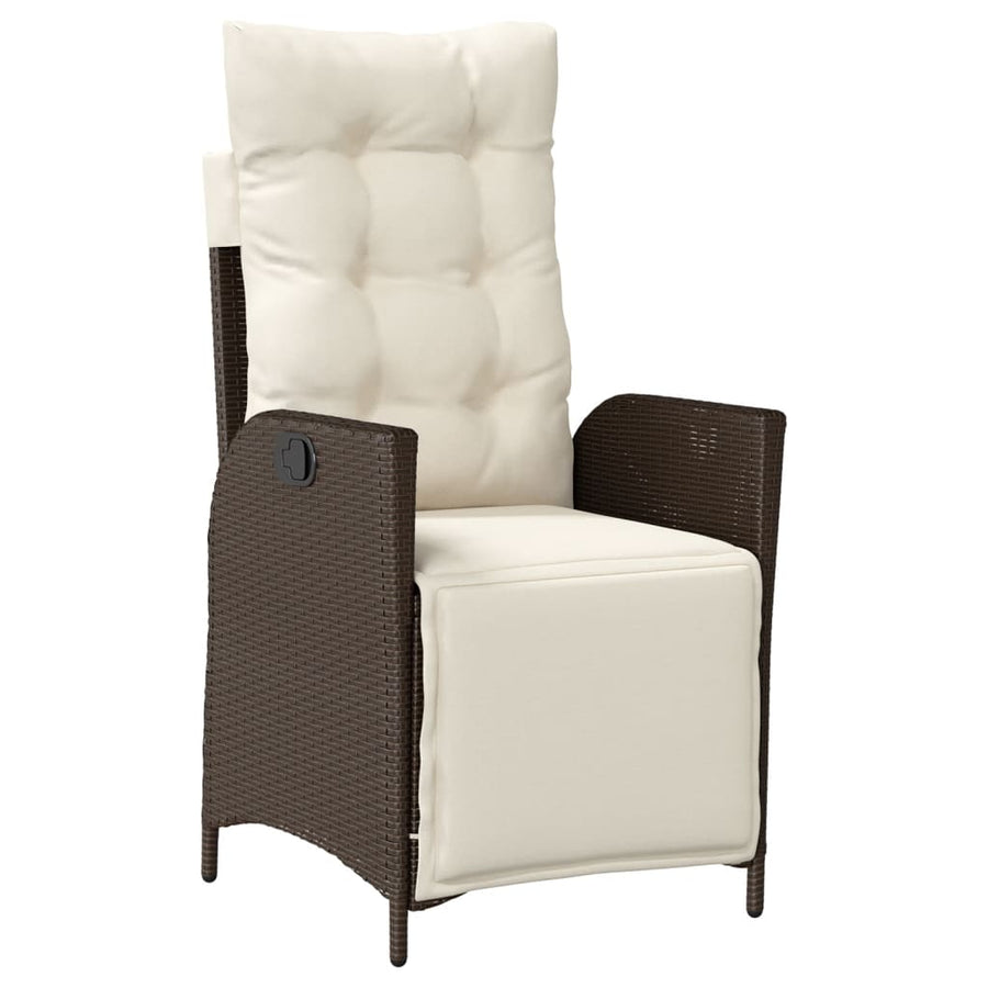 5-delige Tuinset met kussens poly rattan bruin