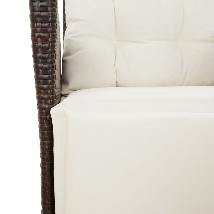 5-delige Tuinset met kussens poly rattan bruin