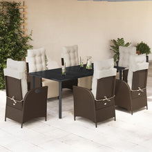 7-Delige Tuinset Met Kussens Poly Rattan Bruin 6 200 cm tafellengte