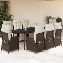 9-Delige Tuinset Met Kussens Poly Rattan Bruin 8 200 cm tafellengte