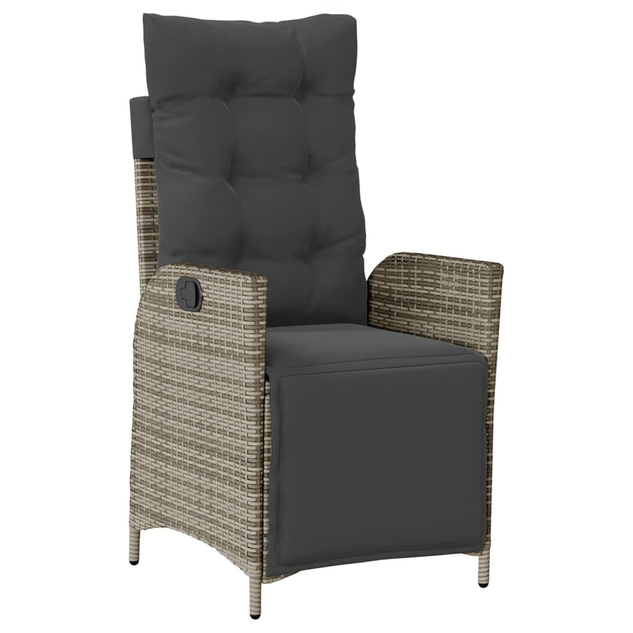 5-Delige Tuinset Met Kussens Poly Rattan Grijs 4 140 cm tafellengte