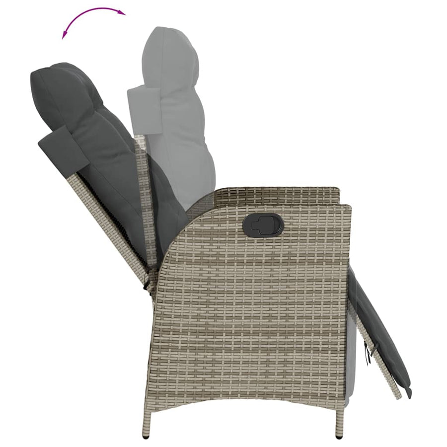 5-Delige Tuinset Met Kussens Poly Rattan Grijs 4 140 cm tafellengte