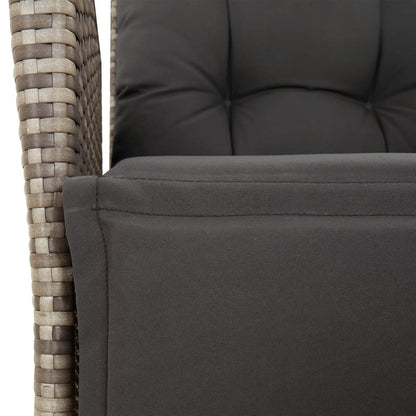 5-Delige Tuinset Met Kussens Poly Rattan Grijs 4 140 cm tafellengte