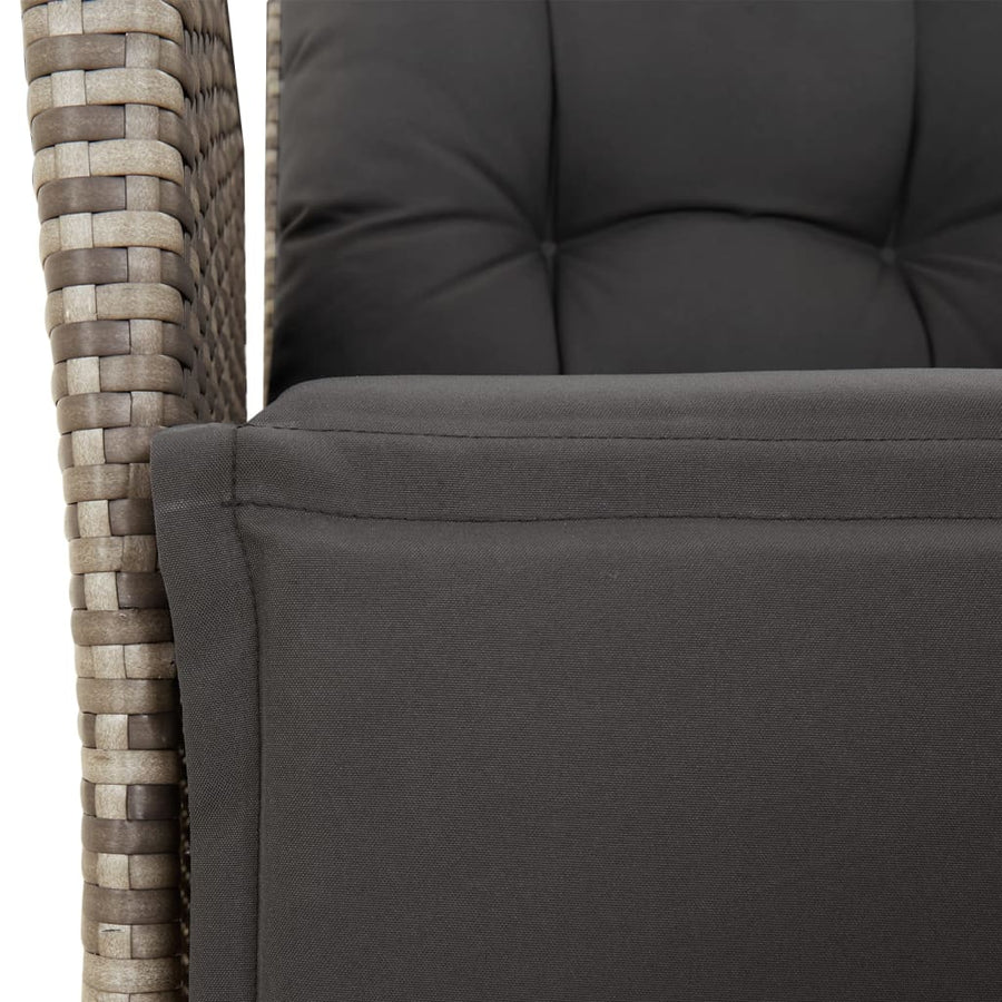 5-delige Tuinset met kussens poly rattan grijs