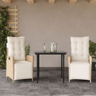 3-delige Tuinset met kussens poly rattan beige