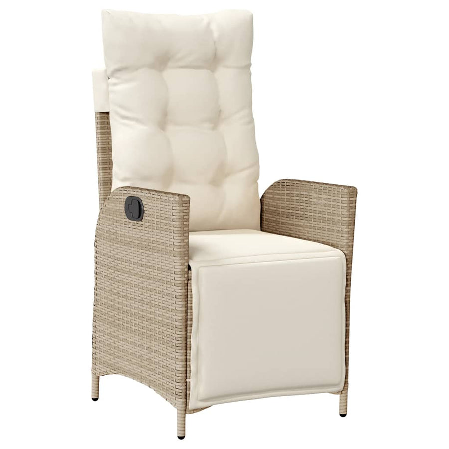 5-Delige Tuinset Met Kussens Poly Rattan Beige 4 140 cm tafellengte
