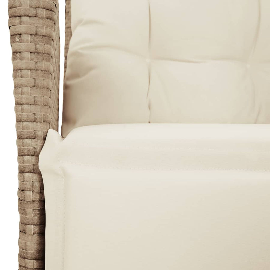 5-Delige Tuinset Met Kussens Poly Rattan Beige 4 140 cm tafellengte