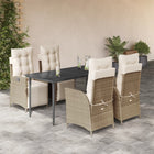 Tuinset 5-delig poly rattan beige